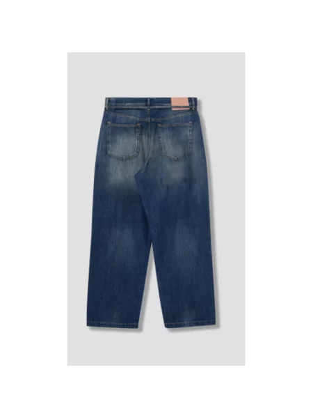 Jeansy Acne Studios skórzane niebieskie