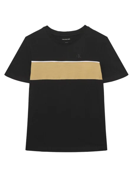 Calvin Klein Jeans Póló Panel Colorblock fekete