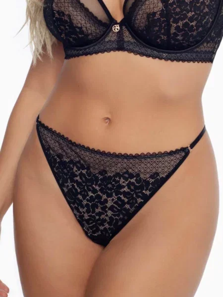 Женские трусики слип с низкой посадкой чорні