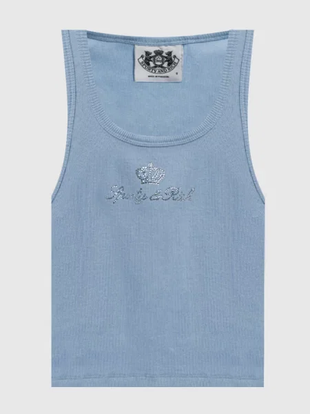 Топ Juicy Crown в рубчик Sporty & Rich блакитний