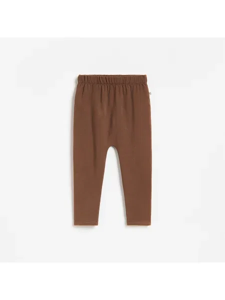 Reserved Pamuttartalmú leggings sötétbarna