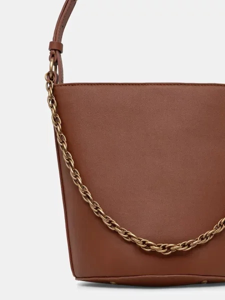 Kožená kabelka Marciano by Guess hnědá