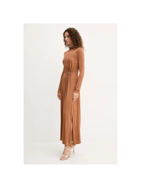 Twinset sukienka maxi prosta brązowy