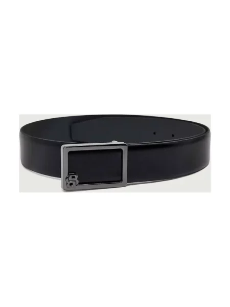 BOSS BLACK Curea de piele negru
