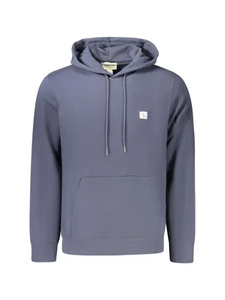 Hanorac cu glugă Calvin Klein cu autograf cu cordon albastru