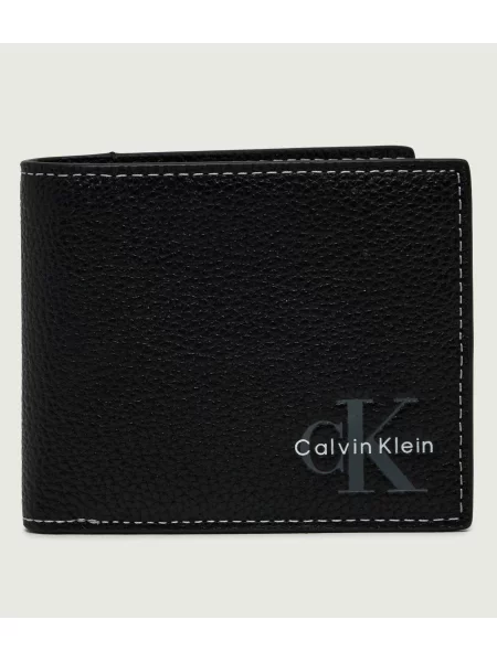 Calvin Klein Pénztárca Bold Pebble Billfold W/ Coin fekete