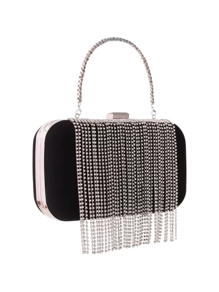 Clutch Gemy Maalouf με κρόσσια μαύρο