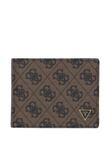 Novčanik Guess s printom smeđa