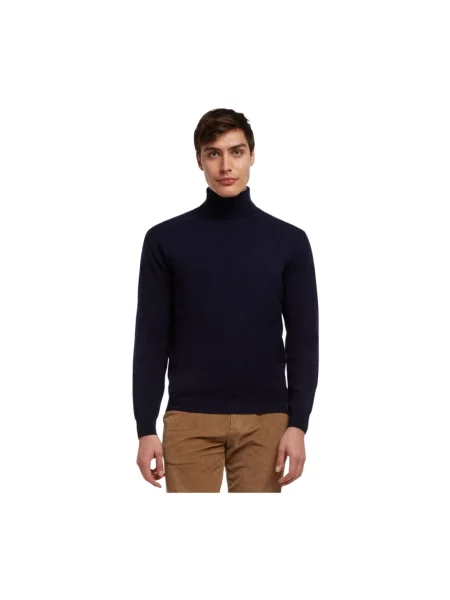 Sweter z golfem Brooks Brothers wełniany do golfa niebieski