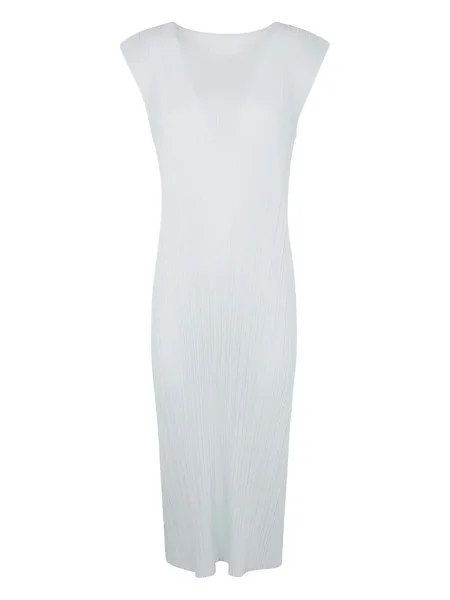 Rochie midi Pleats Please Issey Miyake plisată până la genunchi de costum alb