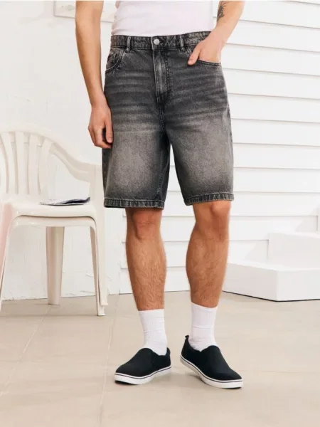 Sinsay Džínové kraťasy šedá