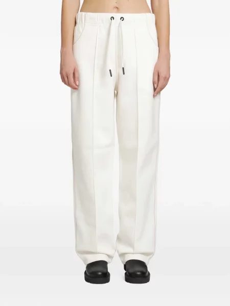 Pantaloni Moncler Grenoble alergare cu autograf alb