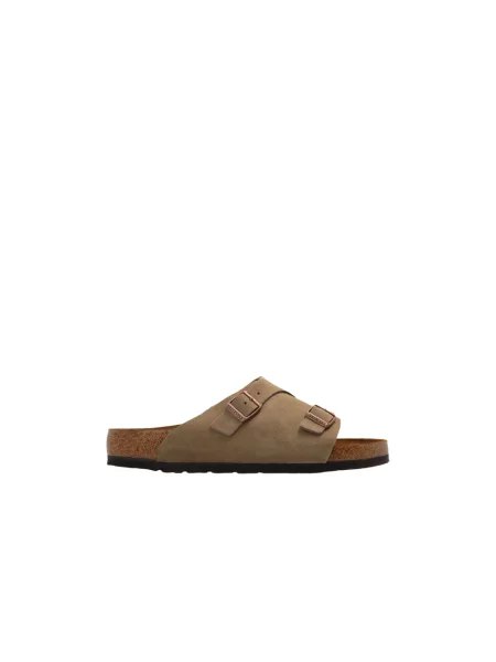 Klapki Birkenstock zamszowe beżowe