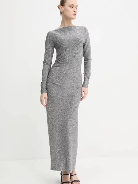 Day Birger et Mikkelsen sukienka Halsey maxi dopasowana szary