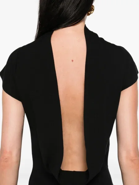 Rochie midi Alberta Ferretti fără mâneci până la genunchi de costum negru