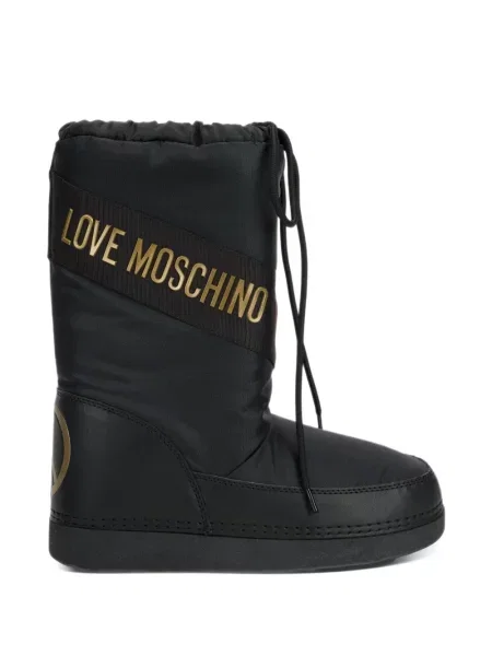 Botine Love Moschino cu imagine cu cordon negru