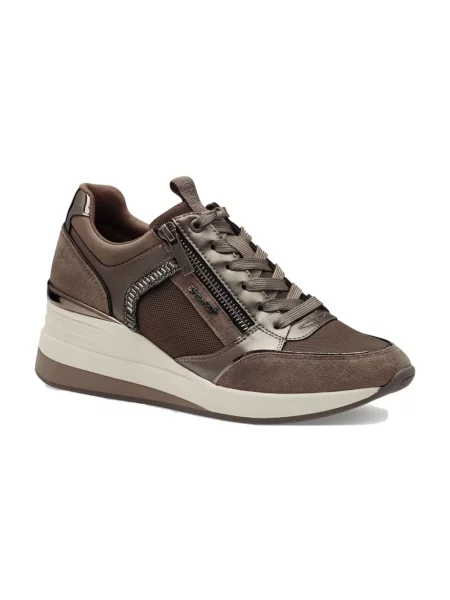 Sneakersy Tamaris skórzane brązowe