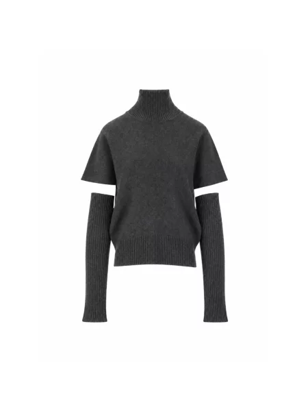 Sweter z golfem Federica Tosi szary