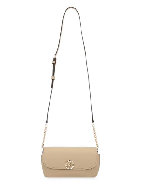 Kožna shopper torbica Michael Michael Kors s volanima zelena