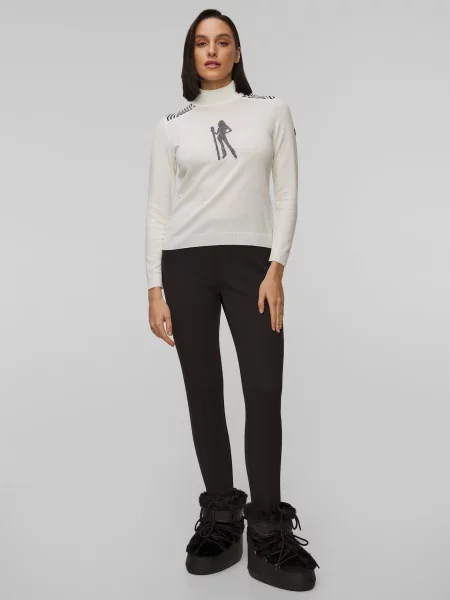 Newland sweter Fleur ciepły z golfem beżowy