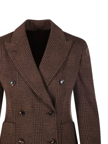 Καρό μπλέιζερ Max Mara καφέ