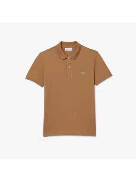 Lacoste Koszulka Polo Slim Fit Petit Piqué brązowa