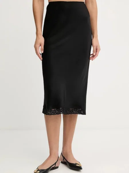 Victoria Beckham fustă midi drept negru