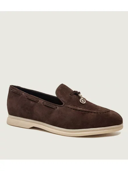 Guess Pantofi loafer Aryanai | piele întoarsă maro