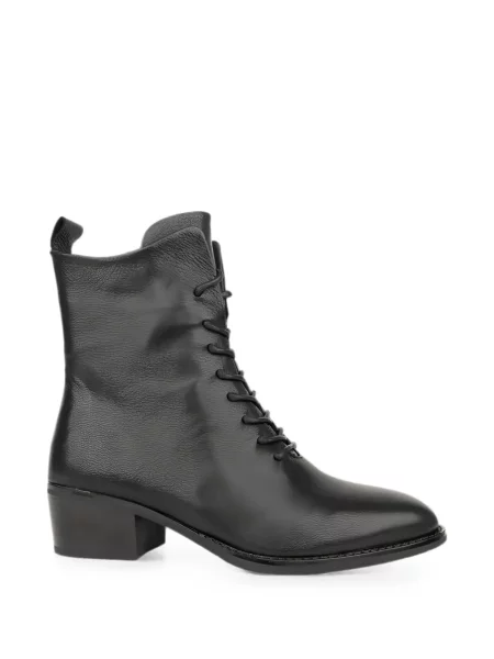 Botine Linda Baumann cu șireturi din piele negru