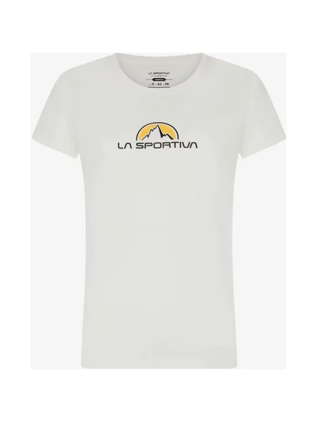 Biało-żółta koszulka z krótkim rękawem La Sportiva Footstep Tee L biała