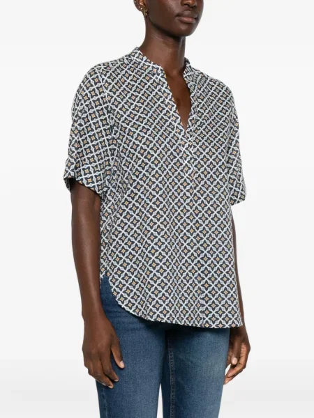 Cămașă Marc O'polo cu imagine cu imprimeu geometric albastru