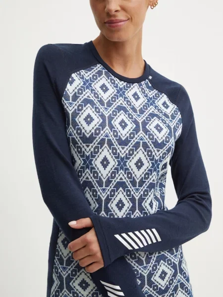 Функционална блуза с дълги ръкави Helly Hansen LIFA MERINO тъмносиньо