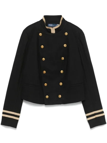 Fleecové zúžené polotričko Polo Ralph Lauren s výšivkou černé