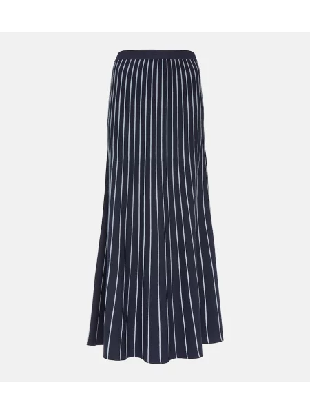 Maksi spódnica maxi Gabriela Hearst wełniana w paski niebieska