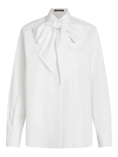 Блуза Karl Lagerfeld с панделка бяло