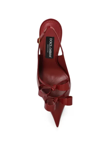 Pantofi cu toc Dolce & Gabbana cu funde slingback roșu