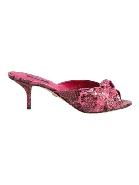 Klapki Dolce And Gabbana skórzane różowe