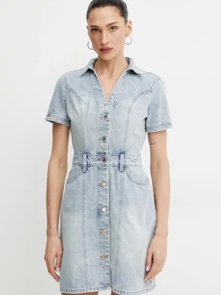 Morgan rochie din denim albastru