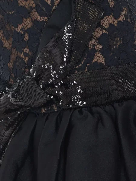 Rochie mini Self-portrait din dantelă negru