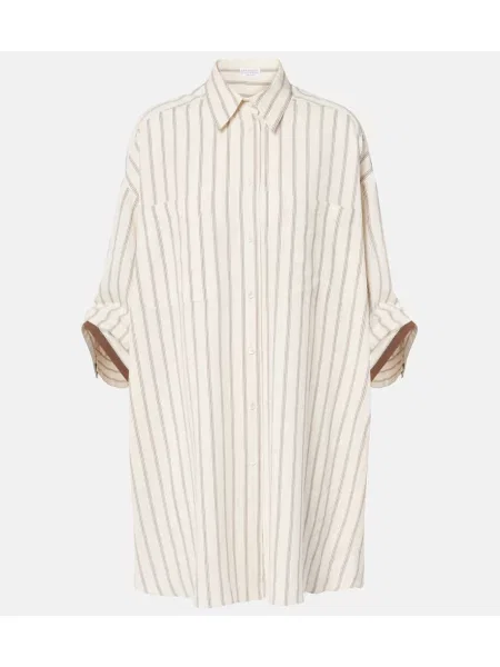 Jedwabny top Brunello Cucinelli beżowy