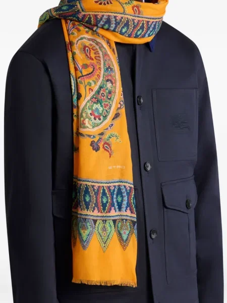 Fular Etro cu model floral galben