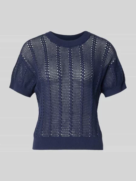 Krój relaxed fit koszulka z dzianiny z mieszanka bawełny model LUX LIGHT' Vero Moda granatowa
