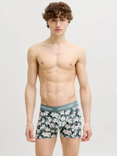JACK & JONES Boksarice JACBEN kraljevo modra / greige / smaragd črna