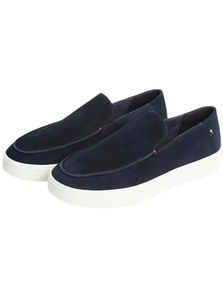 Pantofi loafer Tommy Hilfiger din piele de căprioară albastru