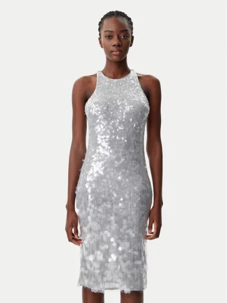 Cocktail obleka Patrizia Pepe siva
