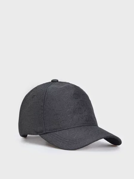 Жакардова кепка Calvin Klein з принтом чорна