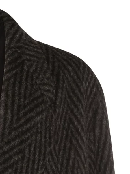 Palton Hevo cu model herringbone gri
