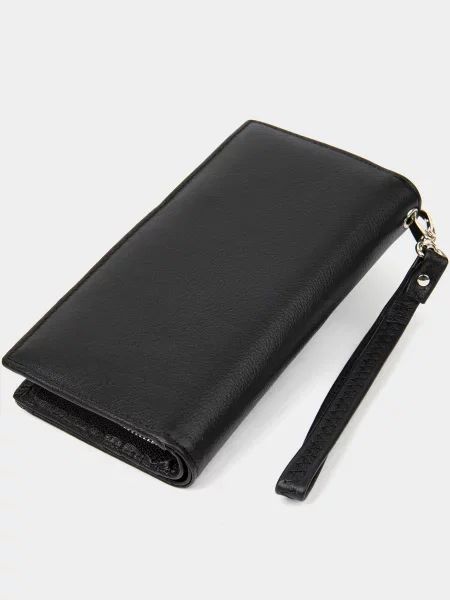 Кожаный кошелек St Leather Accessories черный