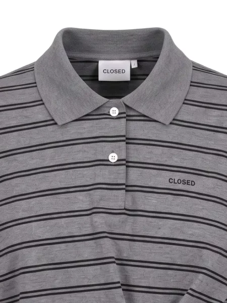 Lung tricou polo Closed gri