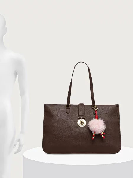 Кожаная сумка шоппер Love Moschino